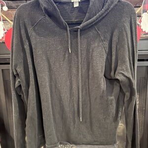 Aerie Women’s Charcoal Hooded Sweater Size Medium